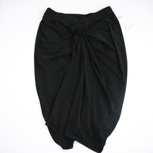 W by Worth Ruched Jersey Tucked Skirt 4 Black